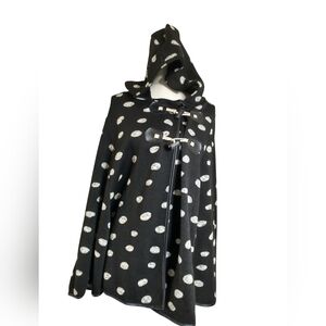Black and White Polka Dot Hooded Cape